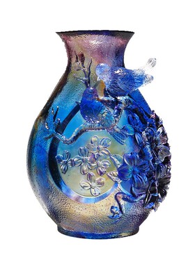 琉璃花瓶摆件客厅插花居卧室桌面水晶轻奢工艺品家乔迁新居装饰品