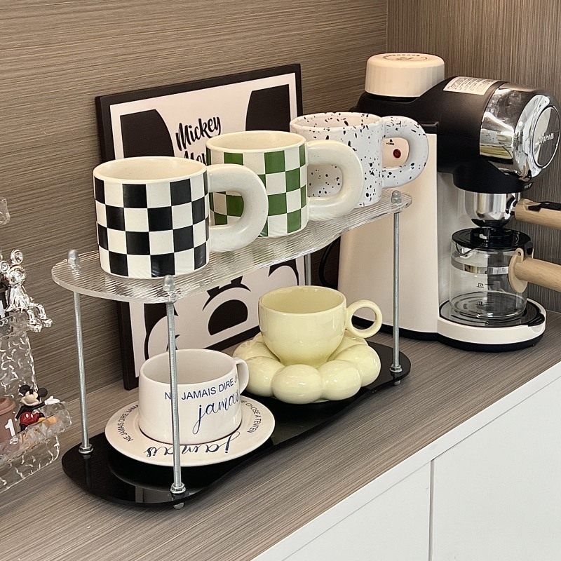亚克力杯架轻奢高级感桌面水吧台咖啡杯玻璃茶杯马克杯置物架家用,淘宝优惠券,粉丝福利购,淘宝优惠卷