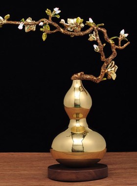 铜葫芦摆件中式葫芦古典工艺品家居客厅现代装饰乔迁新居礼品