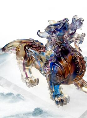 琉璃貔貅摆件一对皮丘工艺礼品摆饰客厅办公室装饰乔迁开 业礼物