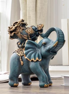 欧式家居客厅装饰品大象摆件葫芦招财玄关电视柜办公室桌面新中式