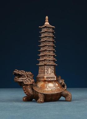 铜欣祥紫铜龙龟文昌塔摆件家居办公室桌面装饰品乔迁商务礼品