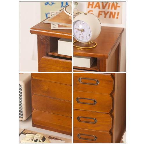 木制抽屉式收纳架桌面面膜文件收纳箱售票台A4文件帐户整理柜 - 图3