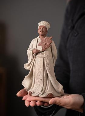 陶瓷诸葛亮摆件三国历史人物孔明禅意家居博古架办公桌面装饰摆设