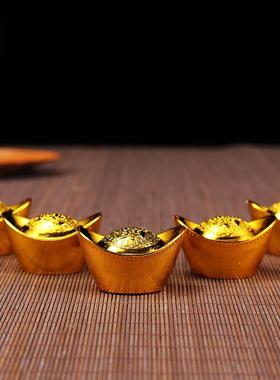 佛前仿真金色小元宝摆件供奉财神用礼佛塑料装饰招财进宝装饰家用