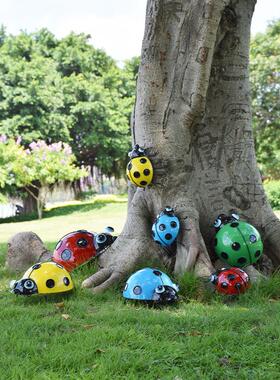 园户外VUH坪虫动物雕塑彷真甲虫摆件昆七星瓢虫花草树上挂件造景