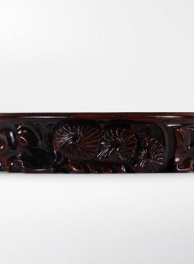 圆形水晶陶瓷聚宝盆底座实木支架子工艺品摆件石头奇石佛像鱼缸