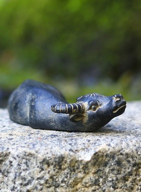 微景观盆景小动物水牛鱼缸盆景装饰品茶宠小摆件流水喷泉搭配造景