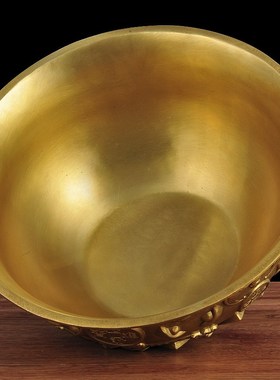 铜聚宝盆碗摆件家居客厅玄关酒柜装饰品公司办公室收银台开业礼品