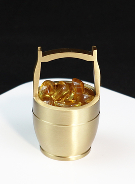 琉璃水晶元宝摆件装瓶装罐桶缸盘配件金元宝小摆件客厅居家装饰品