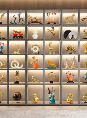 轻奢高端大气客厅酒柜装饰品摆件现代高档玄关博古架展示柜家居