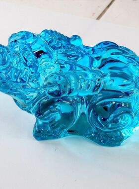 粉紫黄水晶貔貅摆件琉璃貔貅家居客厅店铺装饰吉祥物开业乔迁礼品