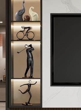 创意现代简约人物摆件轻奢高档客厅酒柜电视柜办公室家居工艺品