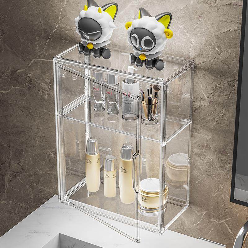 卫生间浴室置物架免打孔壁挂式镜柜前收纳盒洗漱台化妆品收纳架子,淘宝优惠券,粉丝福利购,淘宝优惠卷
