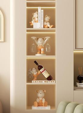 创意红酒爱杯架摆件暴力熊杯档轻奢客厅酒柜暴力熊红酒高可架餐边