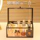 Perfume storage box Light luxury transparent glass aromatherapy dustproof household storage rack desktop skin care cosmetic display cabinet
