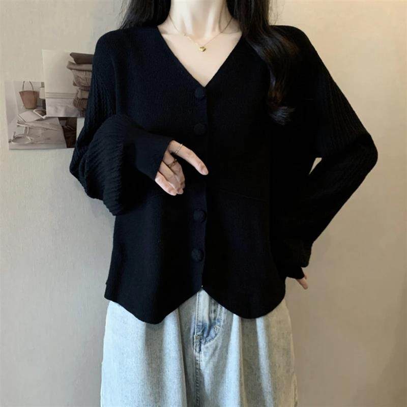 璞查惠优品小铺单排扣针织开衫毛衣女秋季微胖宽松内搭上衣打底衫,淘宝优惠券,粉丝福利购,淘宝优惠卷