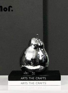 中古艺术水果梨静物桌面摆件 样板间客厅书房玄关创意装饰品