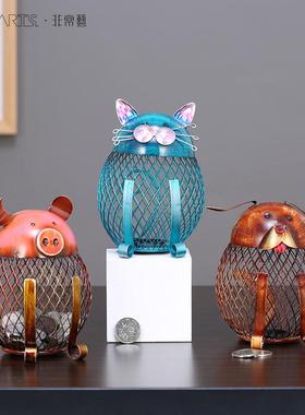 猫头鹰钱罐工艺品创意家居摆件欧式动物猫头鹰储蓄罐儿童礼品