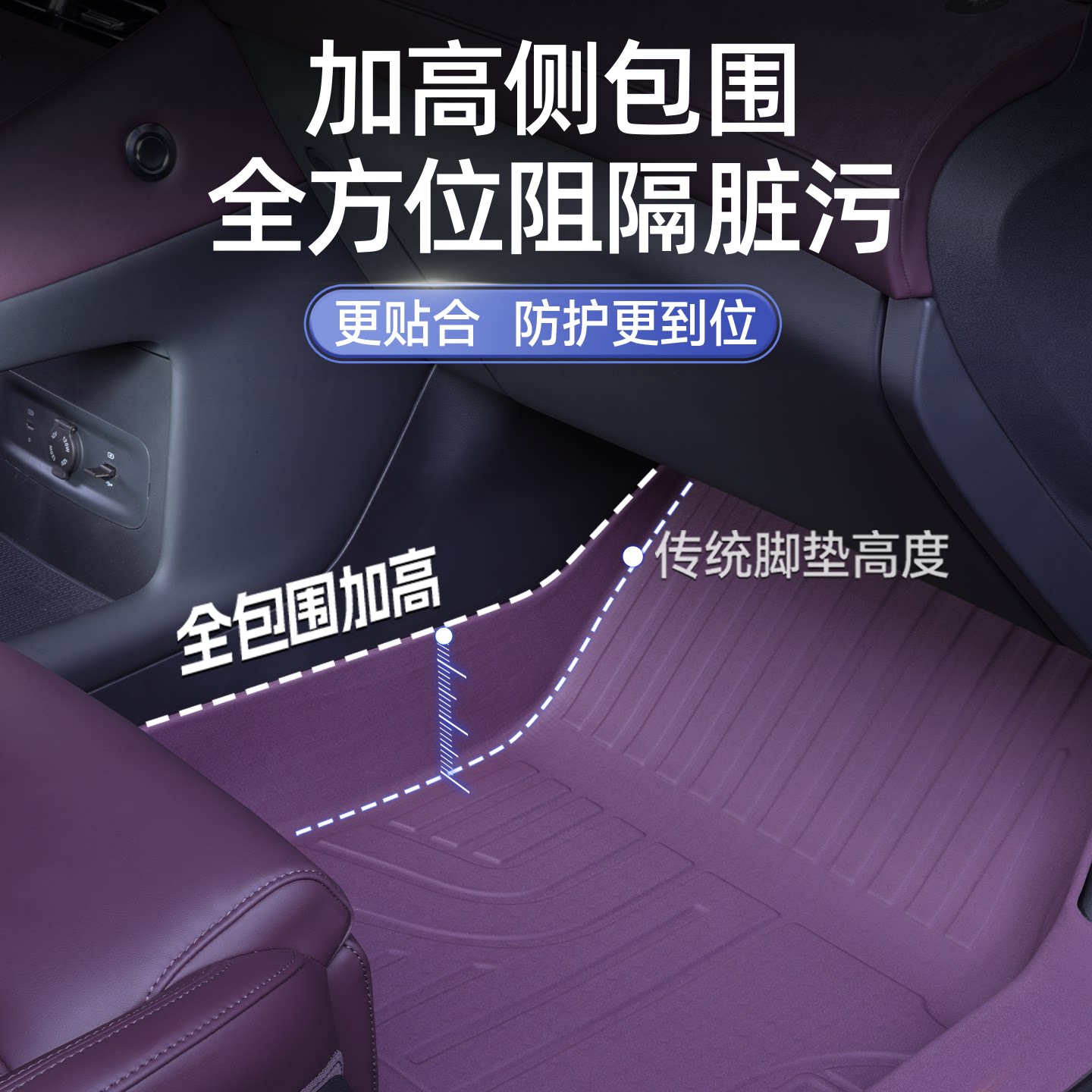 适用于25款岚图FREE+专用TPE脚垫汽车全包围包门槛FREE配件用品加