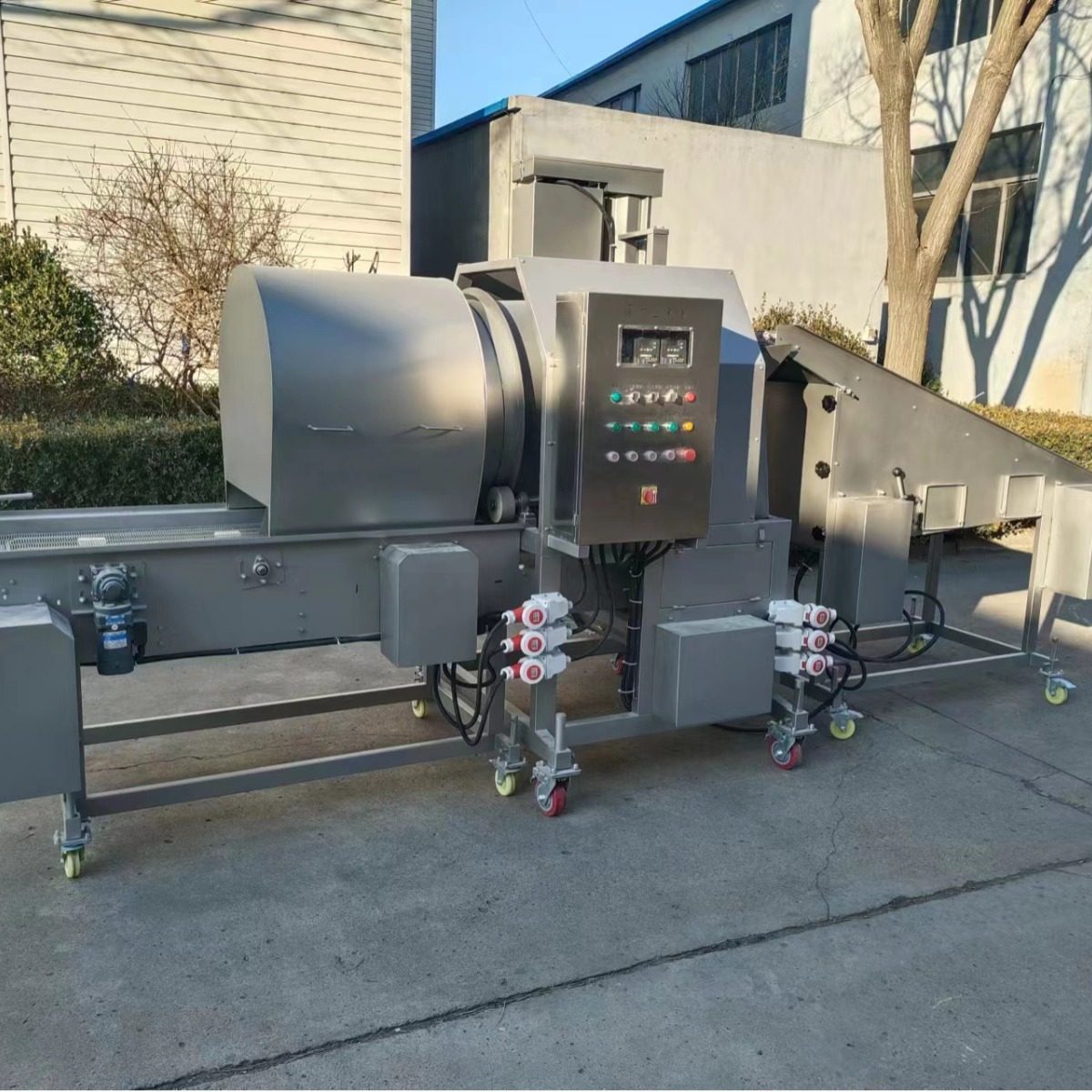 全自动滚筒式上粉机 鸡米花滚筒上粉设备 全自动鸡柳裹粉机,淘宝优惠券,粉丝福利购,淘宝优惠卷