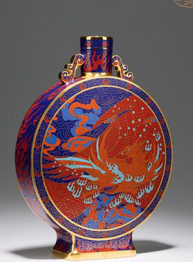 太铜 铜摆件《太铜朱雀瓶（景泰蓝）》限量99件 艺术品礼品摆件