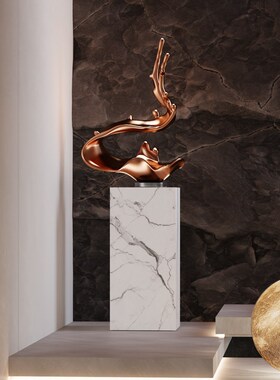 现代玻璃钢雕塑酒店大堂摆件抽象艺E术高级感楼梯下大型落地装饰