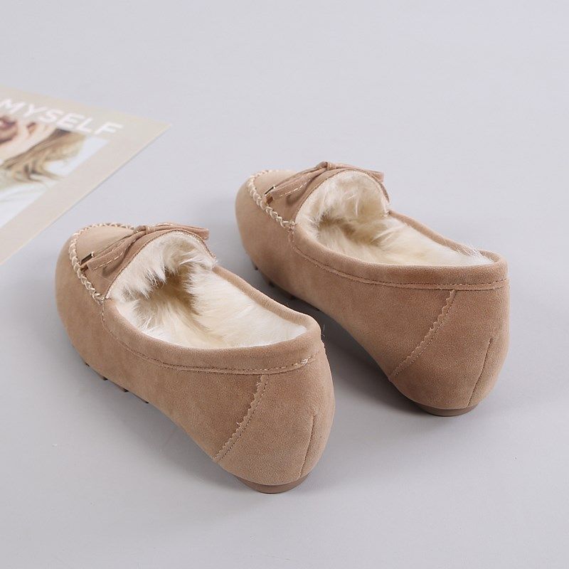 毛毛鞋女豆豆鞋冬季外穿2024新款加绒保暖棉鞋工作内增高坡跟单鞋,淘宝优惠券,粉丝福利购,淘宝优惠卷