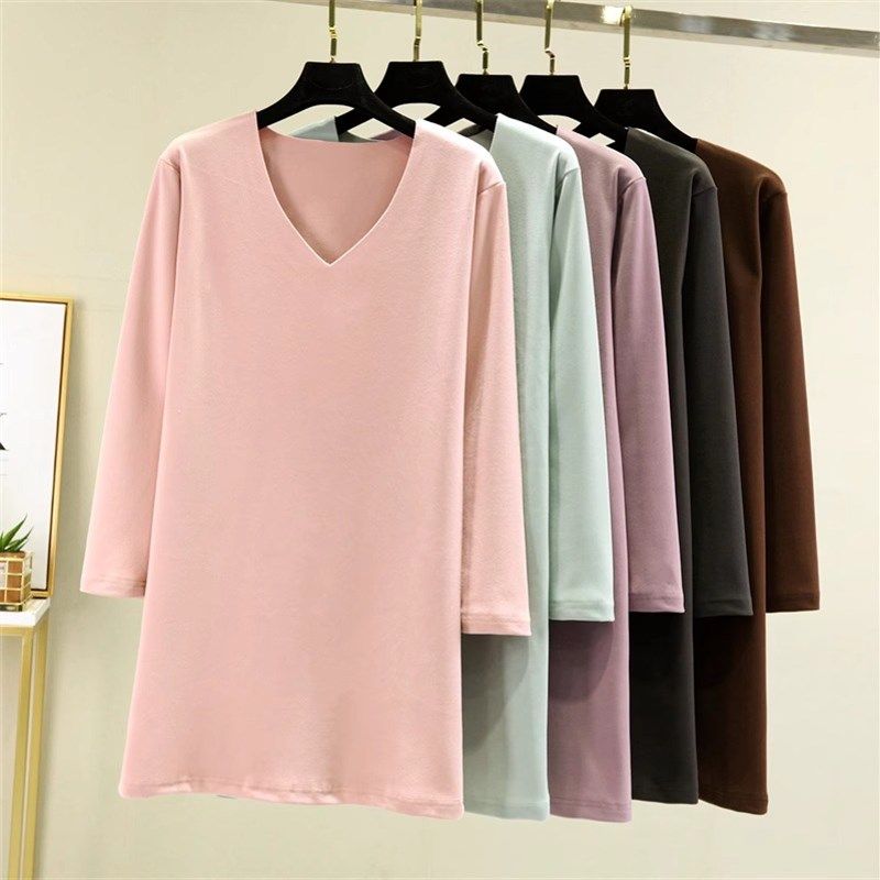 秋冬德绒睡裙家居裙女宽松V领中长款a字裙加厚保暖长袖打底连衣裙,淘宝优惠券,粉丝福利购,淘宝优惠卷