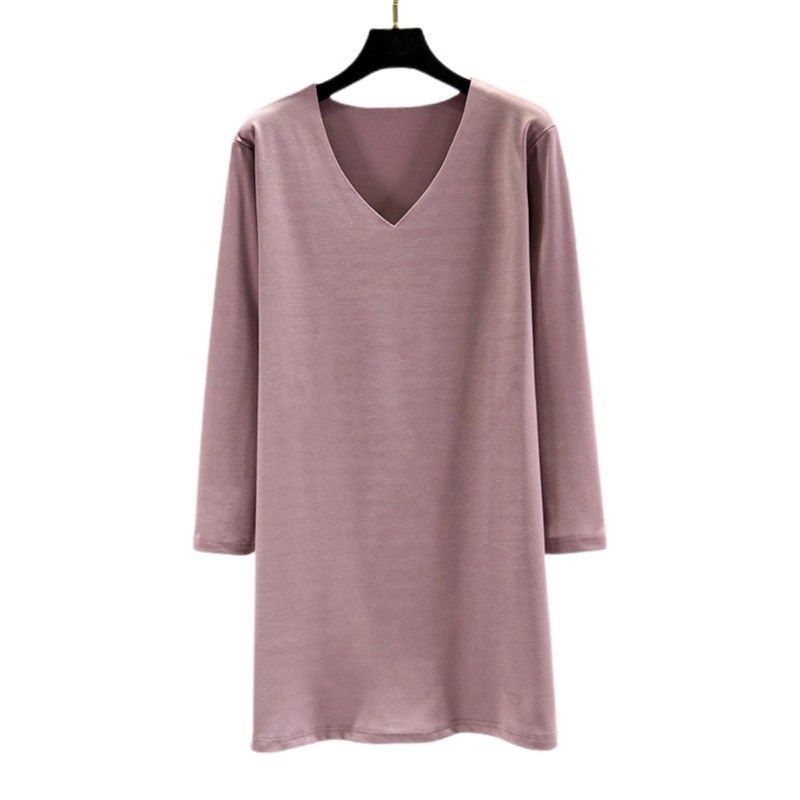 秋冬德绒睡裙家居裙女宽松V领中长款a字裙加厚保暖长袖打底连衣裙,淘宝优惠券,粉丝福利购,淘宝优惠卷