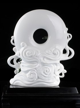 日月同辉 德化白瓷花卉手工工艺品 瓷花个性居家办公桌摆设礼品