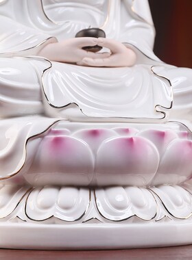 戴玉堂陶瓷如来佛阿弥陀佛释迦摩尼佛药师三宝佛佛像供奉家用摆件