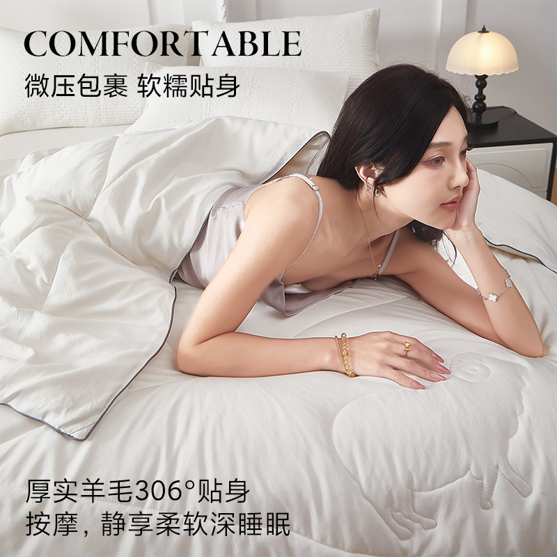 澳洲羊毛被100纯羊毛被子冬被棉被加厚保暖冬季进口羊绒驼绒被芯