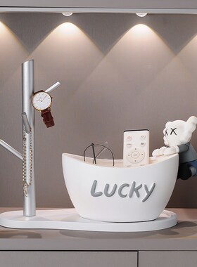 入户进门口鞋柜放钥匙收纳玄关摆件置物架桌面装饰收纳盒乔迁礼物