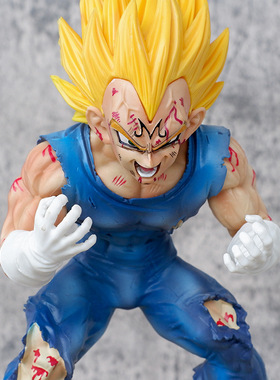 动漫七龙珠 FC 蹲姿 魔化 战损 贝吉塔模型模型 GK 周边主机壳摆