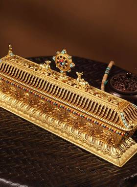 慧宝宇卧宝香炉纯线铜短卧吉香炉16687金古色八祥家用供睡棒香薰