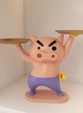 奢高档肥嘟嘟轻左卫门客厅玄摆WLK关入户进门钥软匙收纳托盘装饰