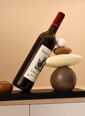 现轻代件奢创意时来运转红酒架摆家居饰品241115时客酒柜酒托架高