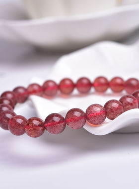 走进东非鹏飞珠宝鸽血红草莓晶素圈大颗粒天然水晶深红色时尚简约
