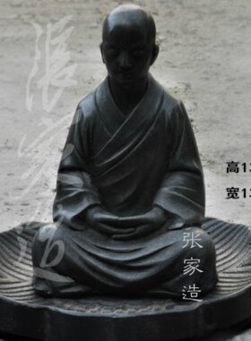 张家造新中式禅意布衣小僧摆件家居客厅庭院玄关布景装饰品小和尚