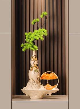 石1151聚福运关转来细长玄流沙画摆件客开厅电视柜壁龛花边高档乔