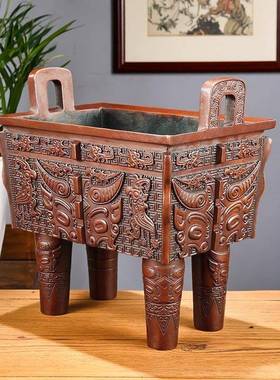 紫铜件方鼎摆家居办四公室桌面铜鼎摆工艺品开业001礼品鼎盛千秋