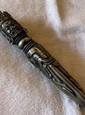 金刚橛尼泊尔手工铁质三面普巴金刚橛杵供具居家摆件金刚杵