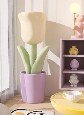 BJ1838 号家居欧北郁金香落地花瓶摆件客厅电柜视旁边大网红开业