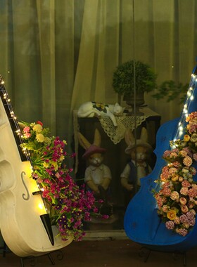 庭院户外花园大提琴落地摆件房地产新店开业别墅阳台装饰布置送礼