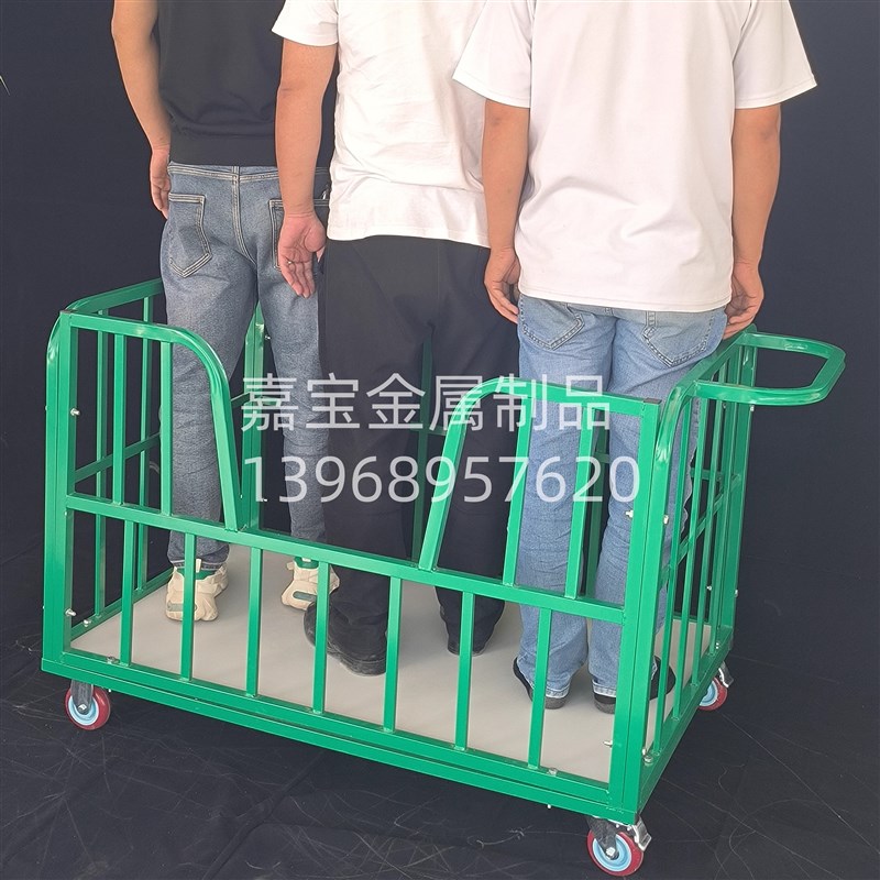 平板小推车拉货拖车围栏推车快递手推车框式推车搬运车物料周转车 - 图0