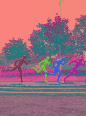 户外公园大型玻璃钢抽象跑步运动人物雕塑园林景观体育馆学校摆件