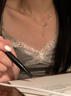 蝴蝶流苏毛衣链女轻奢百搭秋冬