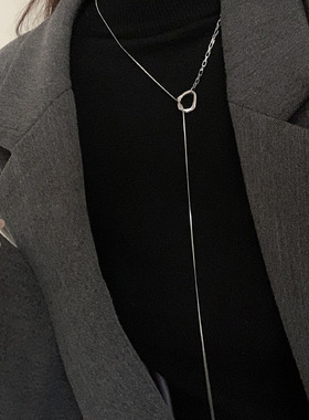 银色拼接ot扣高端毛衣链