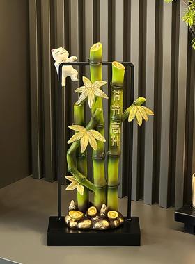 节节高升竹子摆件轻奢高档客厅入户门玄关电视柜壁龛装饰品高级感